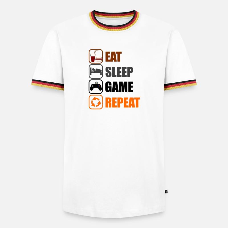 Geek Routine - Männer Kontrast-T-Shirt - Weiß/Dreifarbig