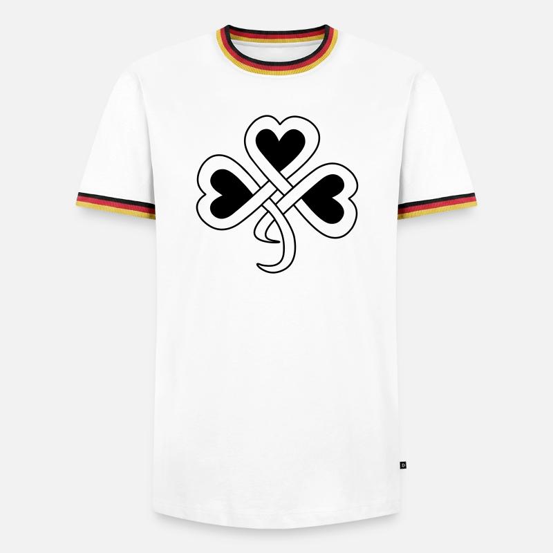 Celtic clover vector shade - Men's Ringer Shirt - white/tricolour