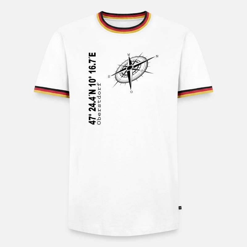 Oberstdorf - Männer Kontrast-T-Shirt - Weiß/Dreifarbig
