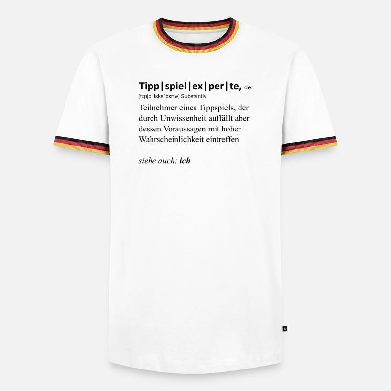 Tippspielexperte, der - Männer Kontrast-T-Shirt - Weiß/Dreifarbig