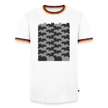 Escher Style Cats texture - Men's Ringer Shirt - white/tricolour - Front - AI Model Female 172 light (172cm) & AI Model Male 185 light (185cm)