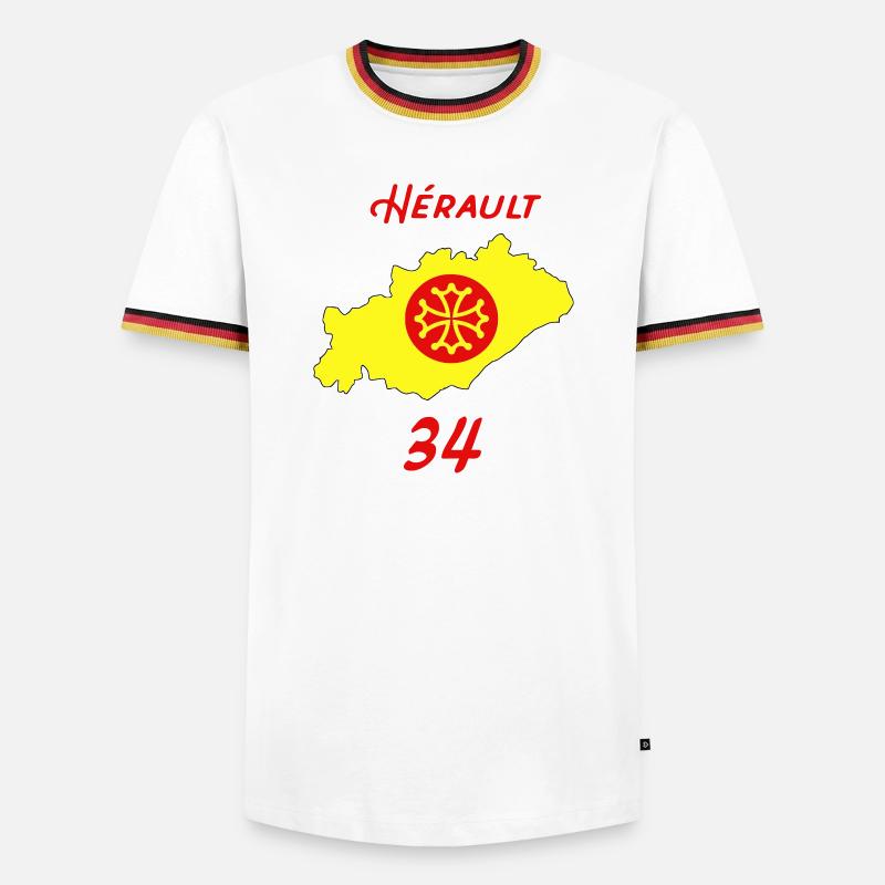 Hérault - Men's Ringer Shirt - white/tricolour