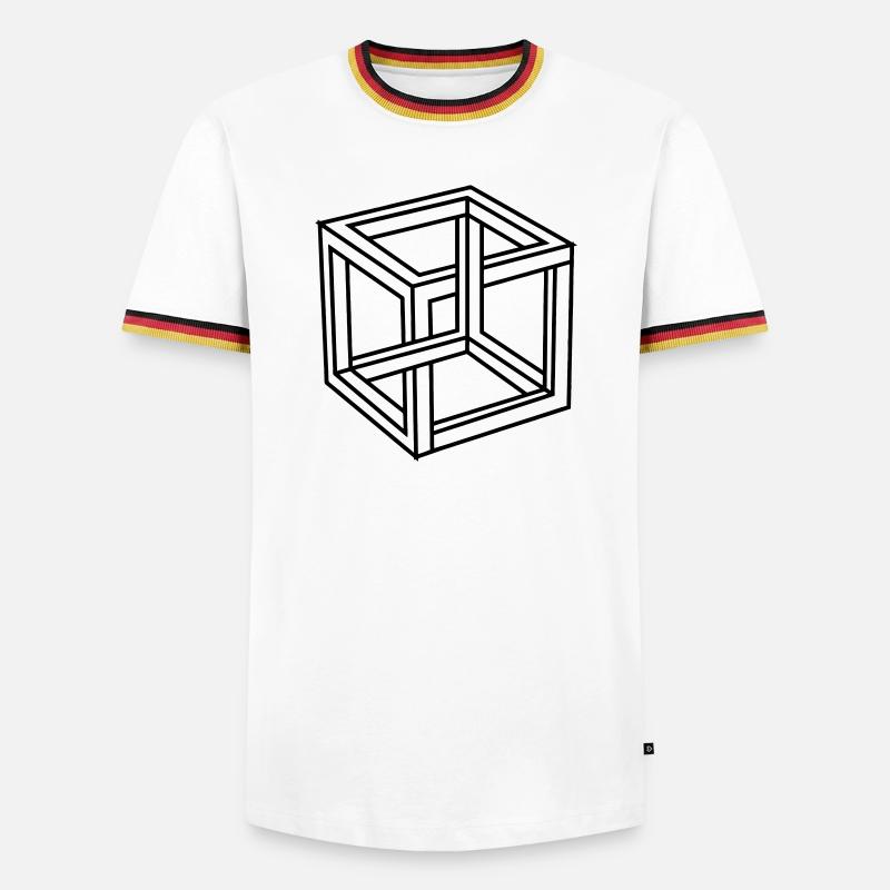 Esher impossible block or square - Men's Ringer Shirt - white/tricolour