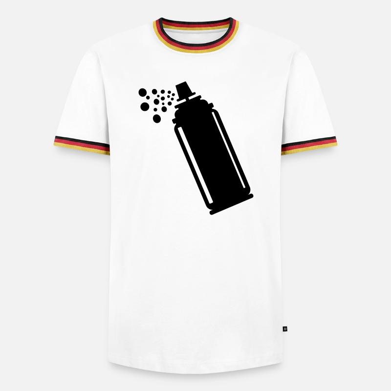 Coarse grain spray can - Men's Ringer Shirt - white/tricolour