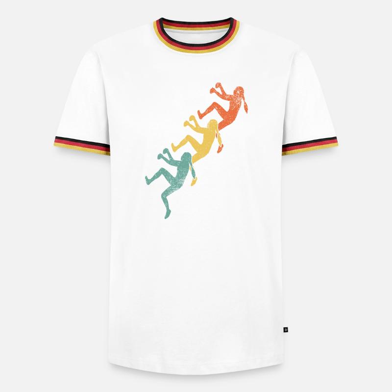 Klettern Mädchen Kletterer - Männer Kontrast-T-Shirt - Weiß/Dreifarbig