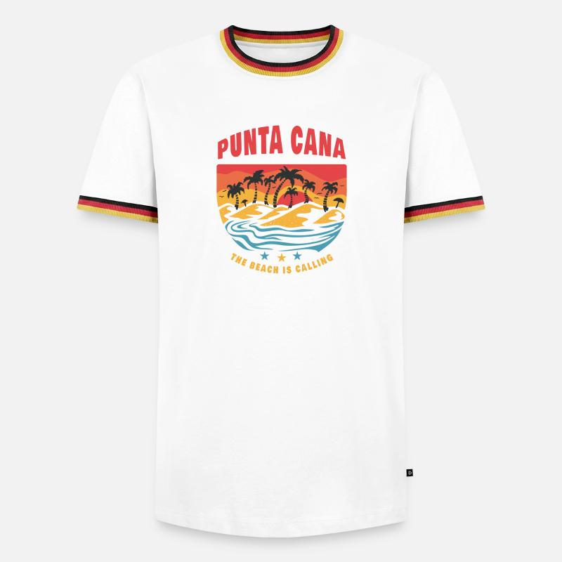 Punta Cana Beach Design - Men's Ringer Shirt - white/tricolour