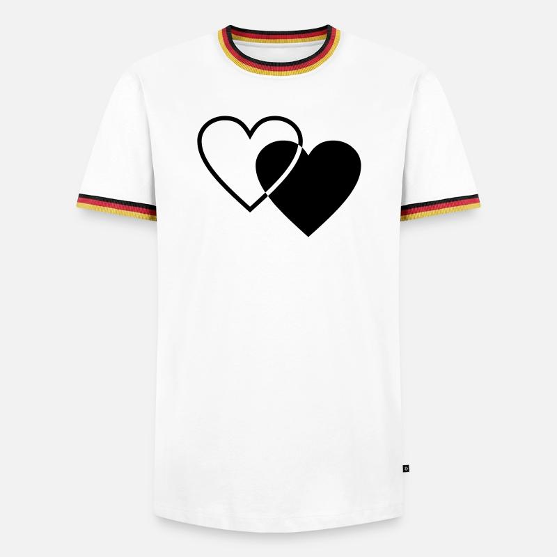 Two hearts - Men's Ringer Shirt - white/tricolour