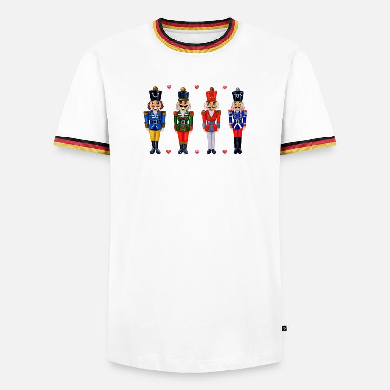 FOUR FUNNY NUTCRACKERS - Men's Ringer Shirt - white/tricolour