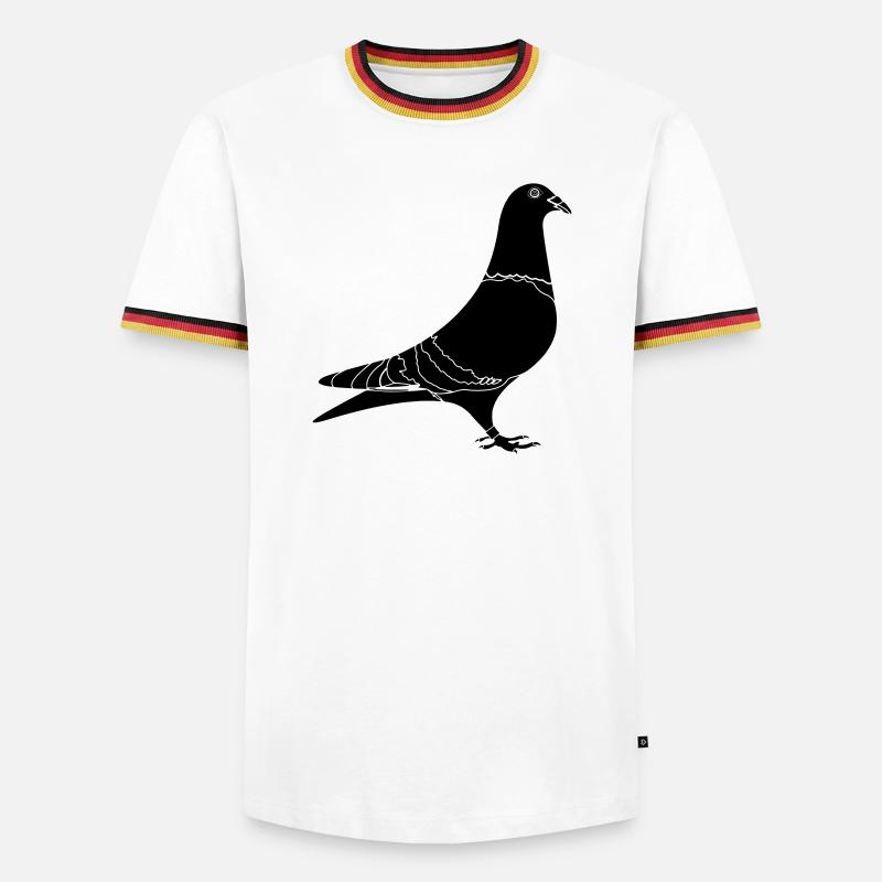 Brieftaube Schatten - Männer Kontrast-T-Shirt - Weiß/Dreifarbig