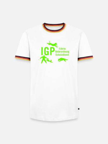 IGP Hundesport - Green - Männer Kontrast-T-Shirt - Weiß/Dreifarbig