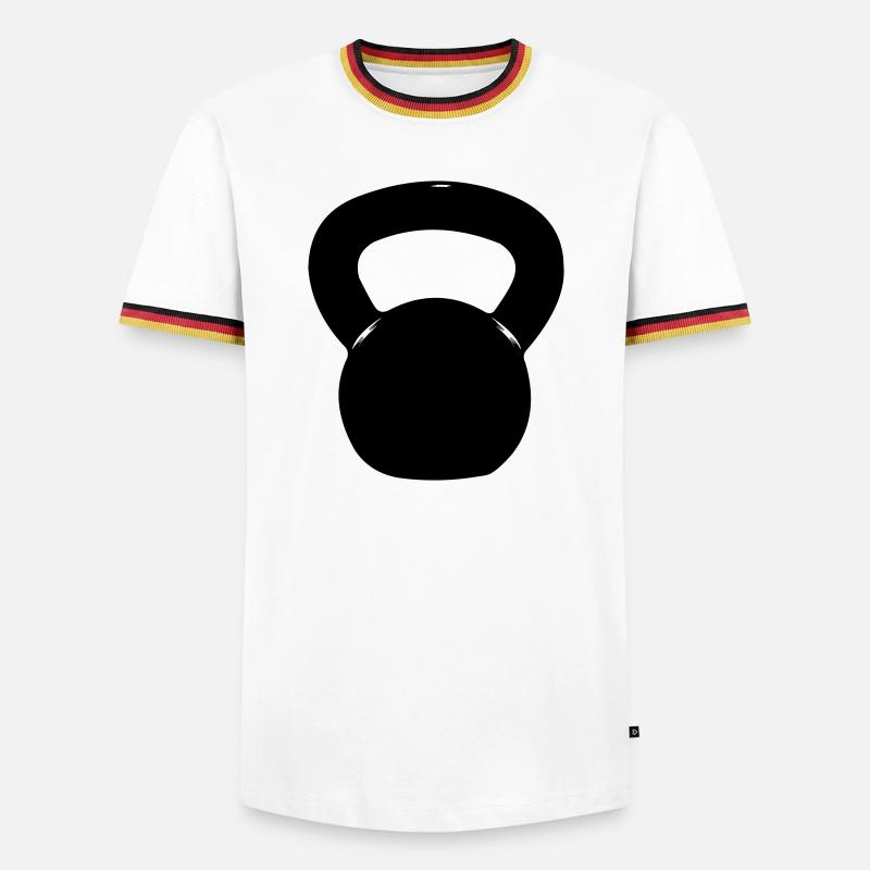Kettlebell - Männer Kontrast-T-Shirt - Weiß/Dreifarbig