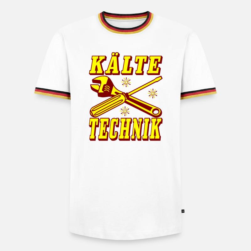 Kälte Technik Retro Design - Männer Kontrast-T-Shirt - Weiß/Dreifarbig