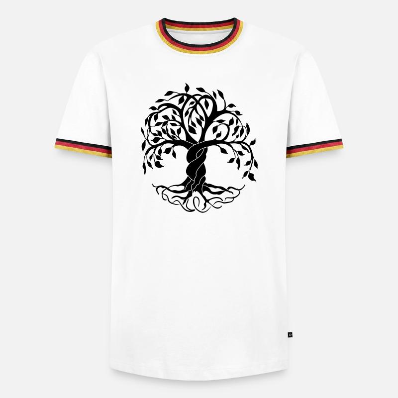 Yggdrasil der Baum des Lebens - Männer Kontrast-T-Shirt - Weiß/Dreifarbig