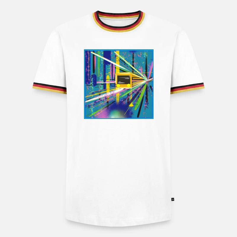 Abstrakte U-Bahn Berlin Graffiti Design - Männer Kontrast-T-Shirt - Weiß/Dreifarbig