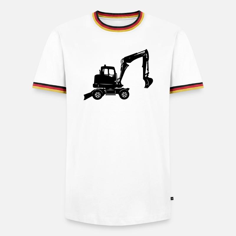 Bagger - Männer Kontrast-T-Shirt - Weiß/Dreifarbig