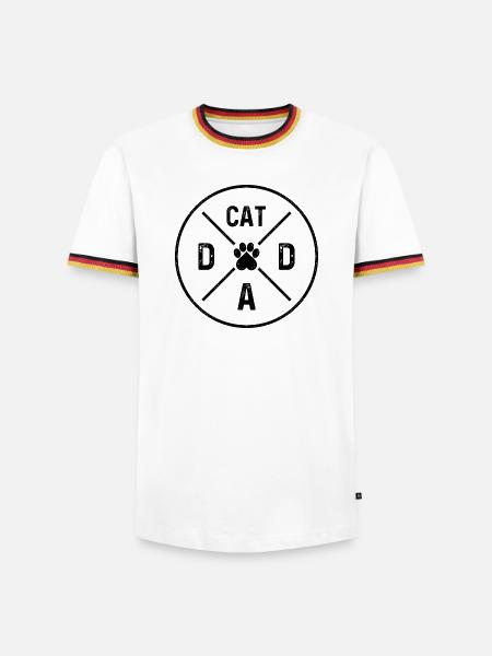 Cat Dad - Männer Kontrast-T-Shirt - Weiß/Dreifarbig