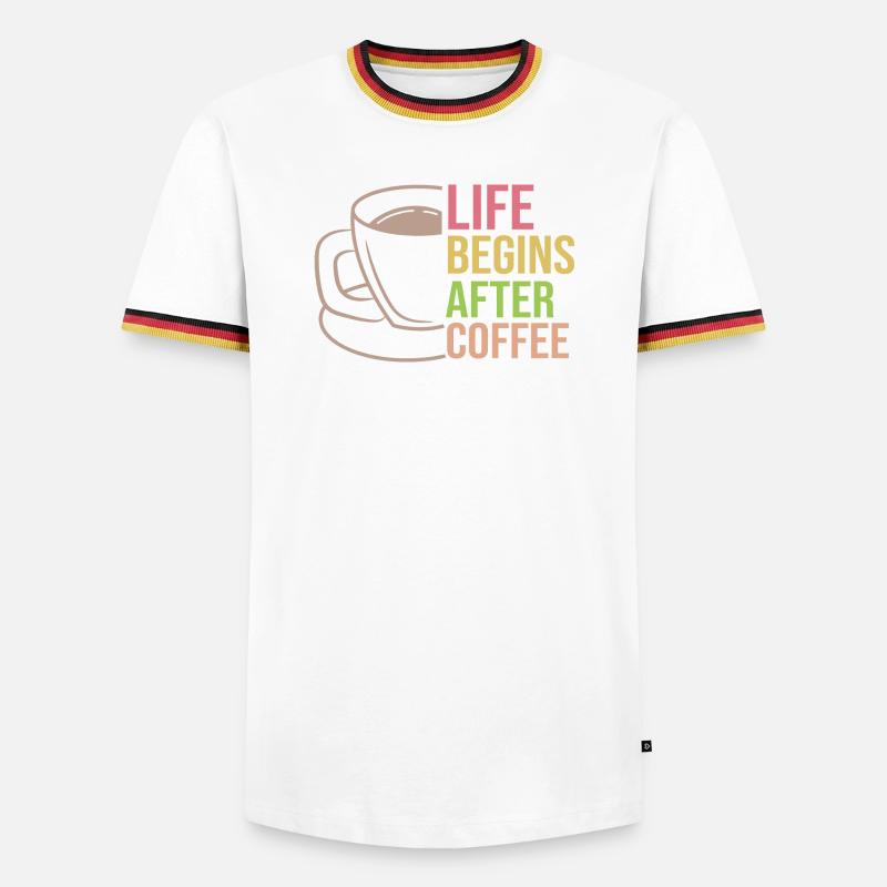 Coffee Cup Statement Coffee Drink Caffeine - Men's Ringer Shirt - white/tricolour