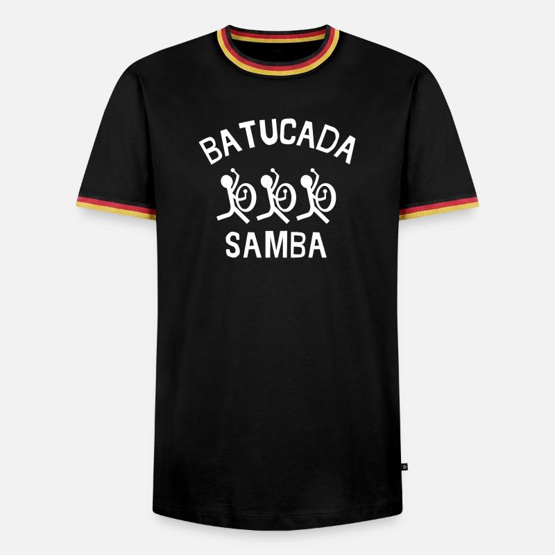Batucada, Samba, Rio, Percussion - Men's Ringer Shirt - black/tricolour