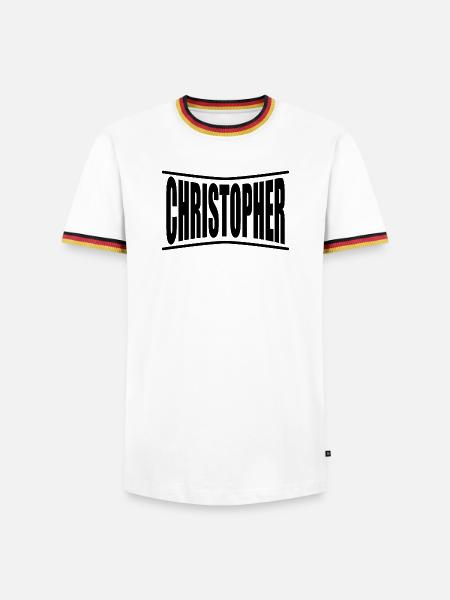 t-shirt Christopher t-shirt gift idea - Men's Ringer Shirt - white/tricolour