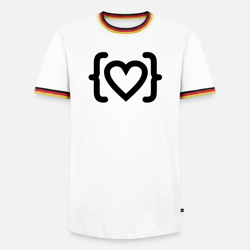 Heart of programmer code logo - Men's Ringer Shirt - white/tricolour