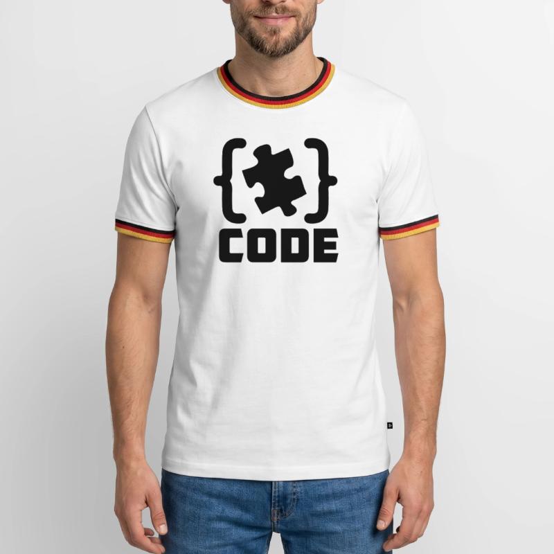 programmer Code puzzle piece solving Men's Ringer Shirt