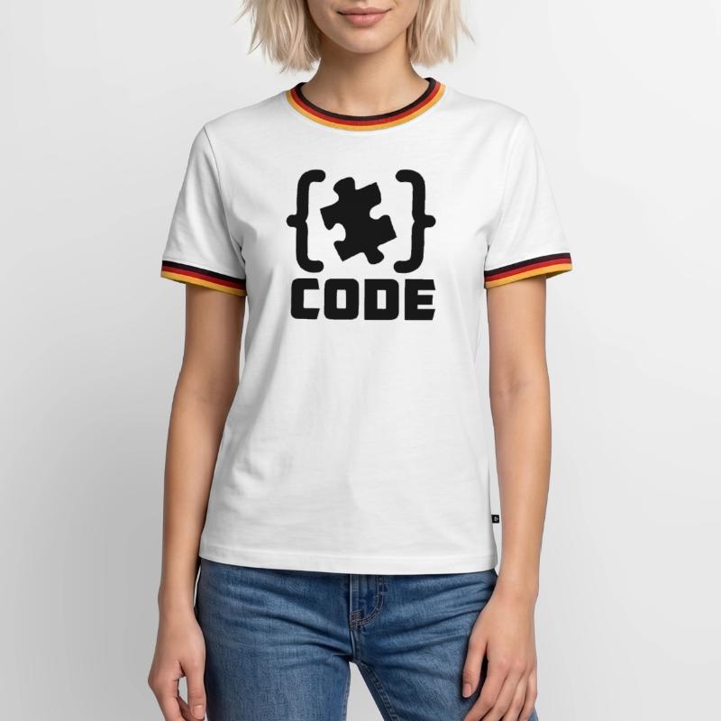 programmer Code puzzle piece solving Men's Ringer Shirt