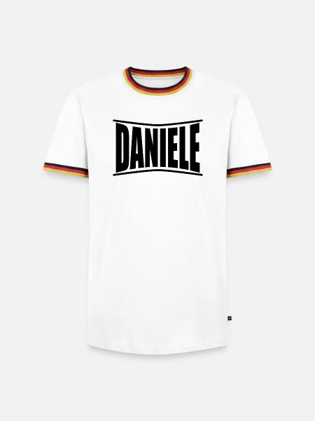 Daniele t-shirt gift idea - Men's Ringer Shirt - white/tricolour