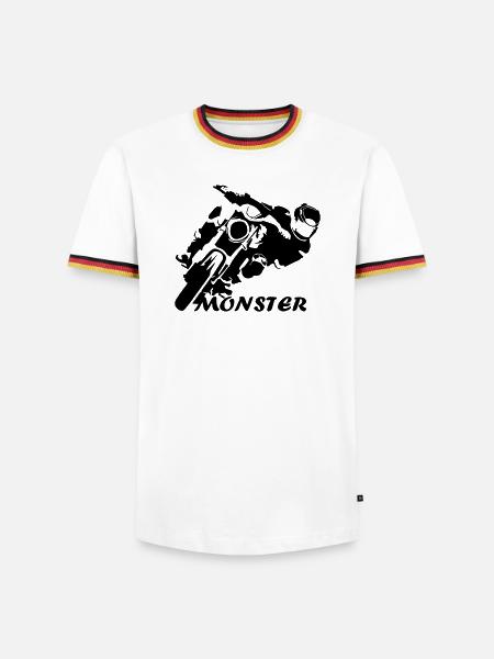 MonsterBike - Men's Ringer Shirt - white/tricolour