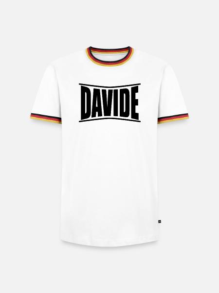 t-shirt Davide t-shirt idée cadeau - T-shirt contrasté Homme - blanc/tricolore