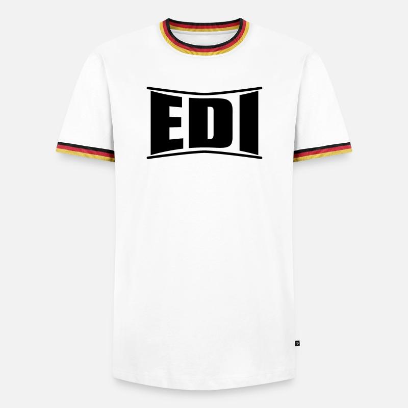 Edi T-Shirt Geschenkidee - Männer Kontrast-T-Shirt - Weiß/Dreifarbig