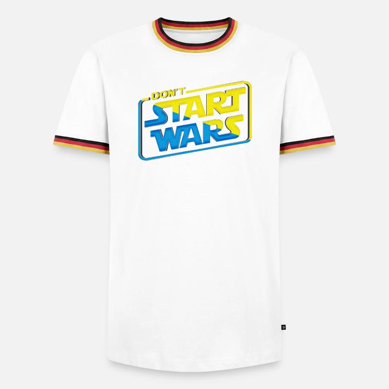 Don't start wars support Ukraine - Men's Ringer Shirt - white/tricolour