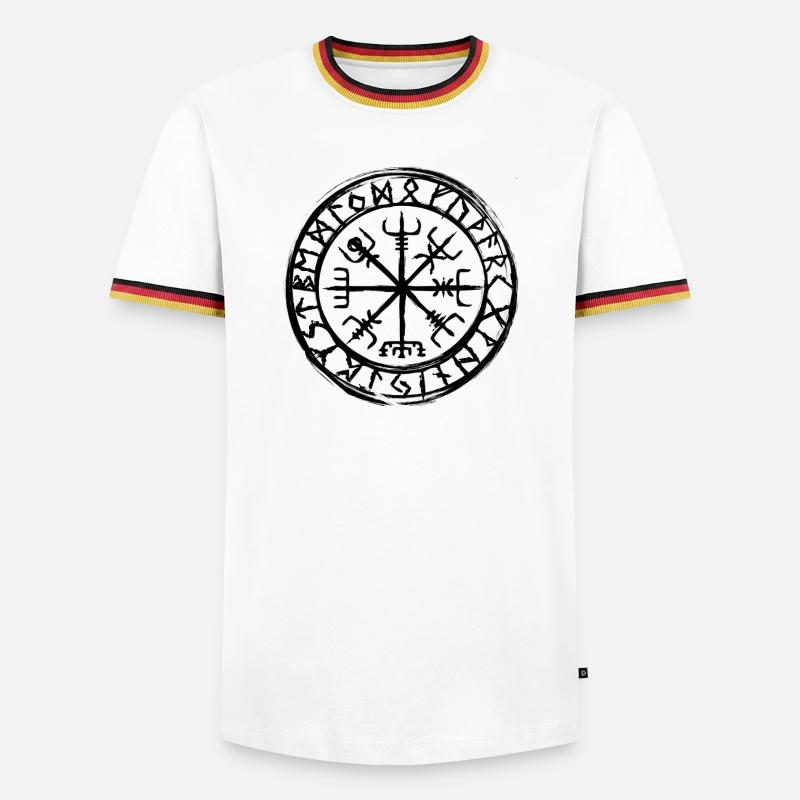 Vegvisir Compass - Men's Ringer Shirt - white/tricolour