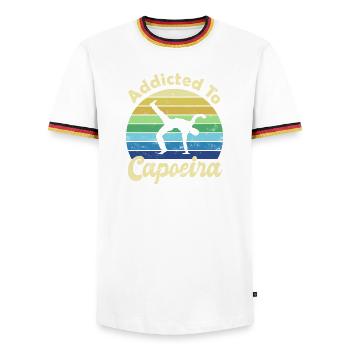Capoeira - T-shirt contrasté Homme - blanc/tricolore - Devant - AI Model Female 172 light (172cm) & AI Model Male 185 light (185cm)