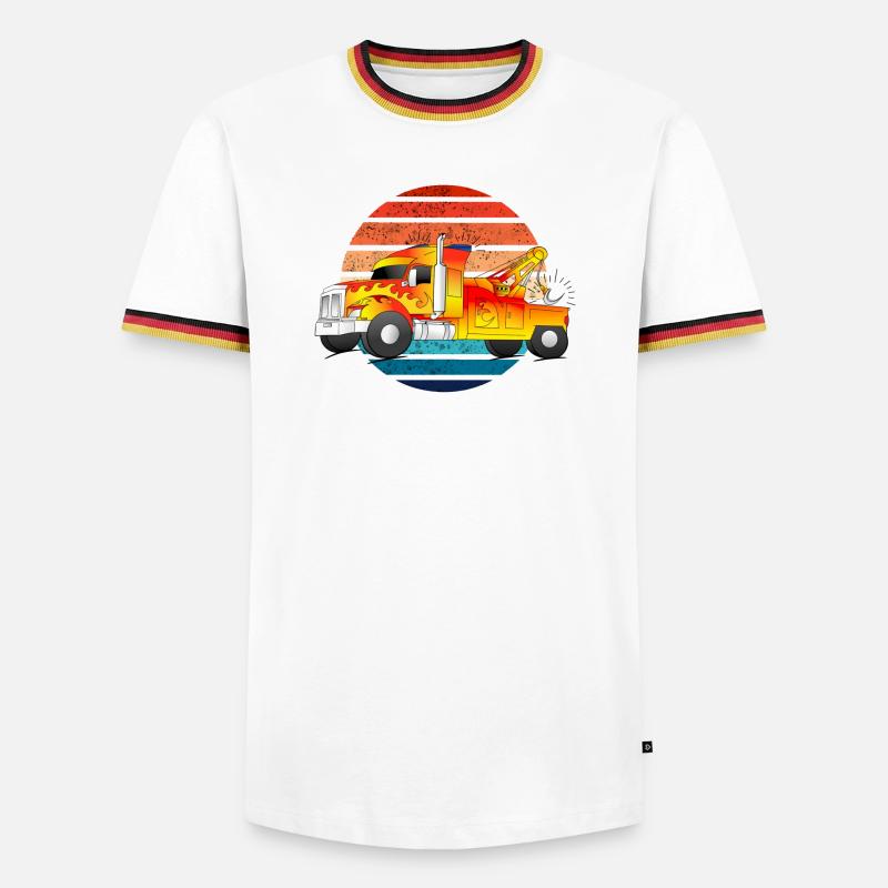 Abschleppwagen Abschleppdienst Abschlepper LKW - Männer Kontrast-T-Shirt - Weiß/Dreifarbig