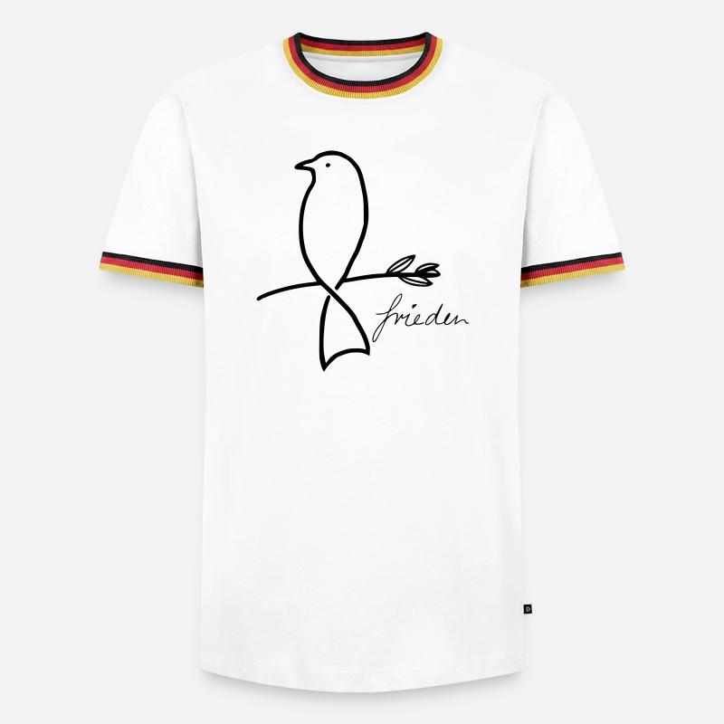 Frieden - Männer Kontrast-T-Shirt - Weiß/Dreifarbig