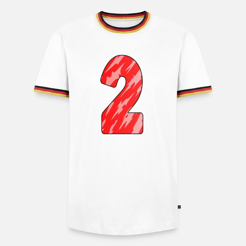 Number 2 Red Pattern - Men's Ringer Shirt - white/tricolour