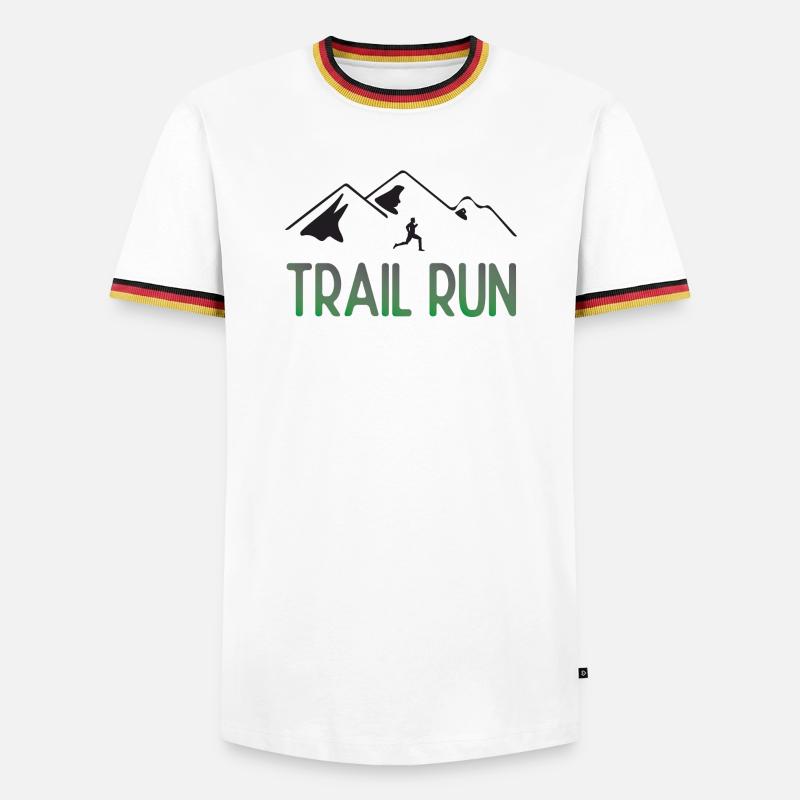 Trailrun - Männer Kontrast-T-Shirt - Weiß/Dreifarbig