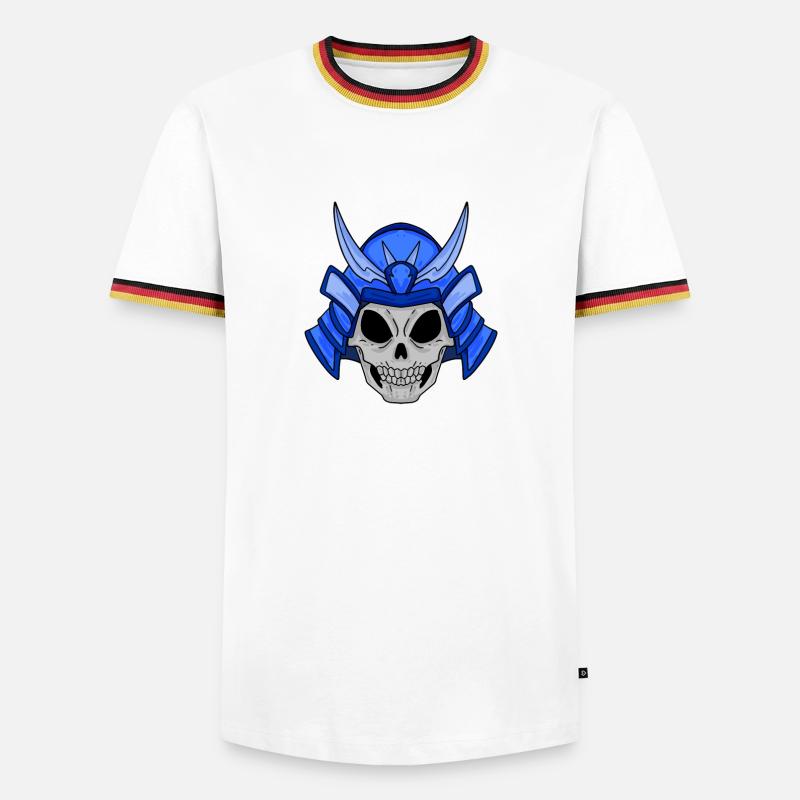 Samurai Skull - Men's Ringer Shirt - white/tricolour