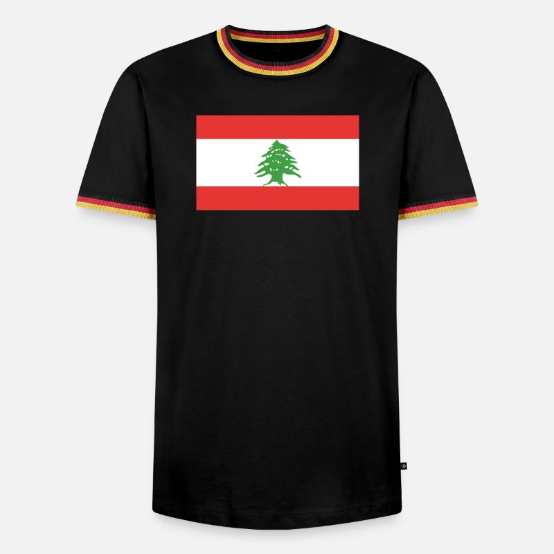 Drapeau du Liban - T-shirt contrasté Homme - noir/tricolore