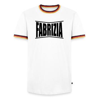 Idée cadeau t-shirt Fabrizia - T-shirt contrasté Homme - blanc/tricolore - Devant - AI Model Female 172 light (172cm) & AI Model Male 185 light (185cm)