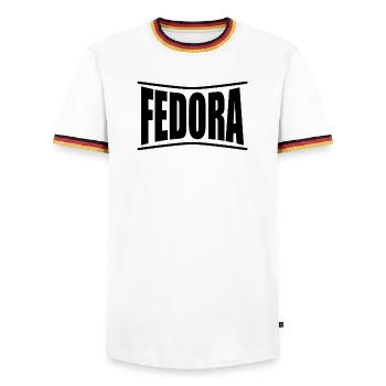 Fedora T-Shirt idée cadeau t-shirt - T-shirt contrasté Homme - blanc/tricolore - Devant - AI Model Female 172 light (172cm) & AI Model Male 185 light (185cm)