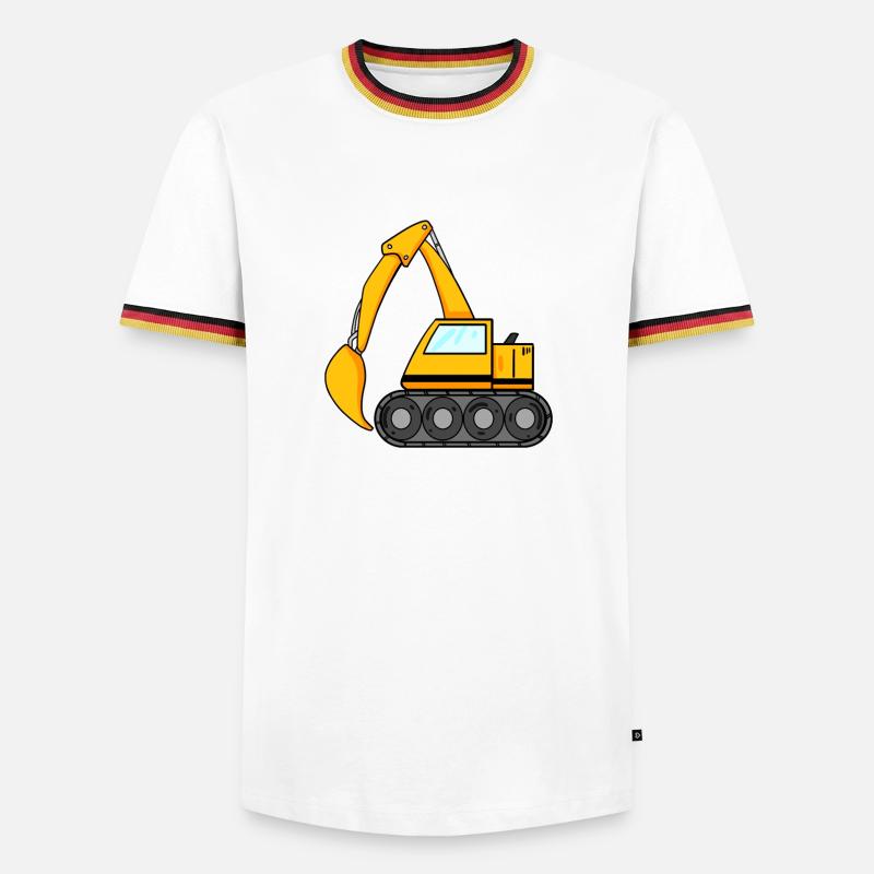 Löffelbagger Ausgräber Bagger Baumaschine - Männer Kontrast-T-Shirt - Weiß/Dreifarbig