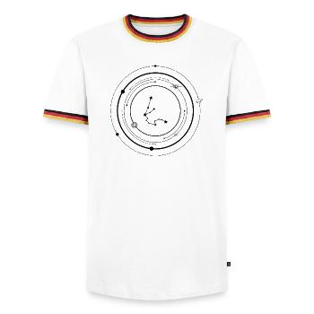 Starburst Dot Constellation - Men's Ringer Shirt - white/tricolour - Front - AI Model Female 172 light (172cm) & AI Model Male 185 light (185cm)