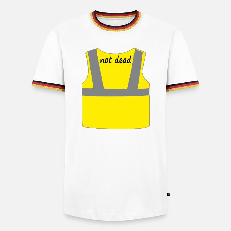 Gelbe Weste - Männer Kontrast-T-Shirt - Weiß/Dreifarbig