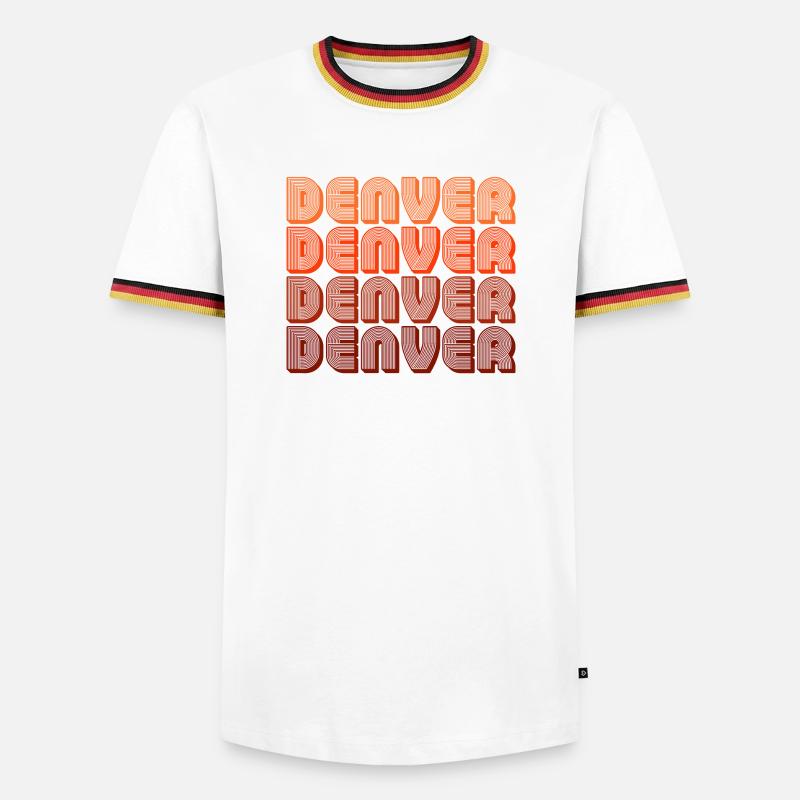 Denver Gradient Retro Muster - Männer Kontrast-T-Shirt - Weiß/Dreifarbig