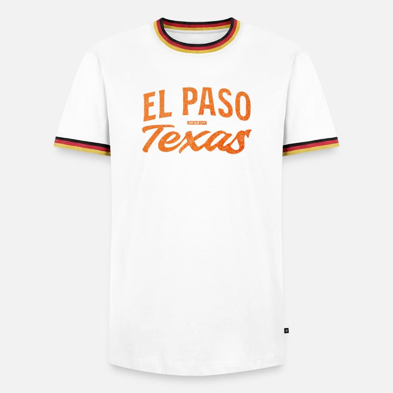 El Paso Texas Script Logo - Männer Kontrast-T-Shirt - Weiß/Dreifarbig