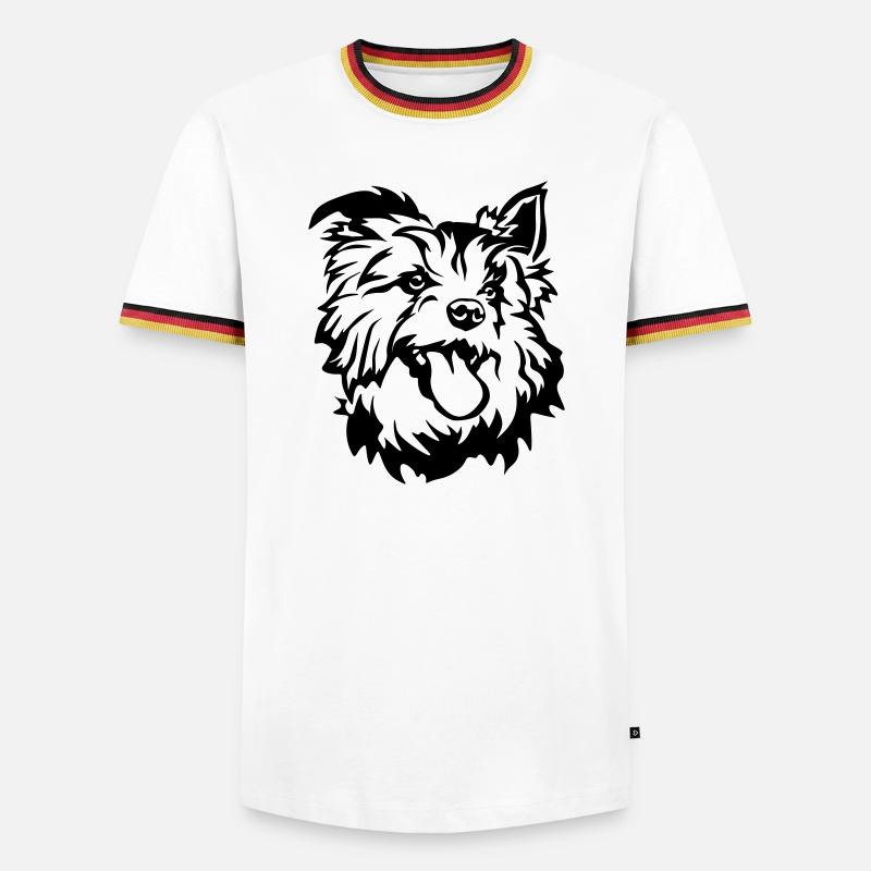 Australian Terrier Head - Men's Ringer Shirt - white/tricolour