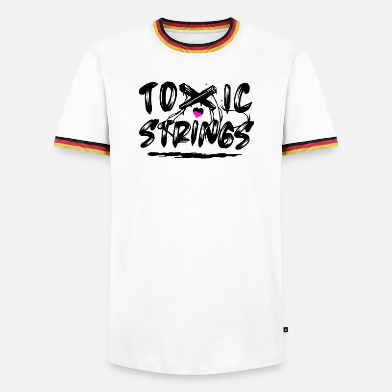 Toxic Strings 2 Farben - Männer Kontrast-T-Shirt - Weiß/Dreifarbig