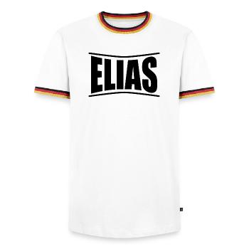 t-shirt Elias idée cadeau t-shirt - T-shirt contrasté Homme - blanc/tricolore - Devant - AI Model Female 172 light (172cm) & AI Model Male 185 light (185cm)