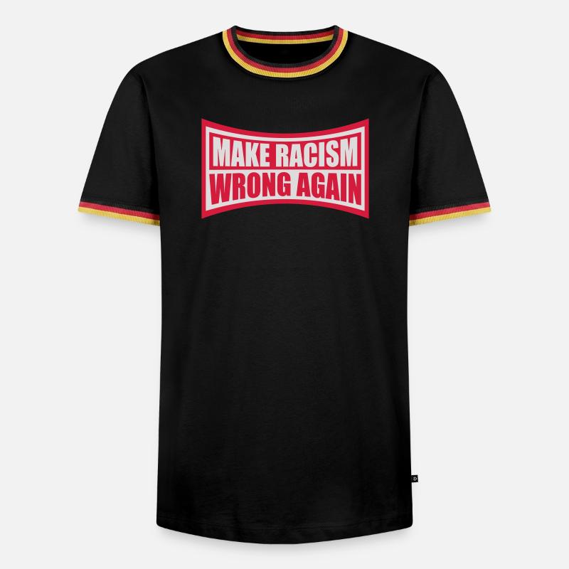 make racism wrong again - Men's Ringer Shirt - black/tricolour
